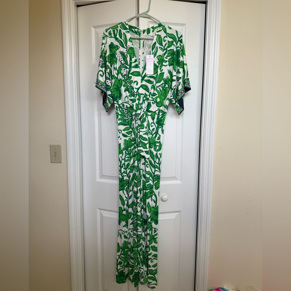 Lilly Pulitzer wisteria, elbow sleeve maxi dress